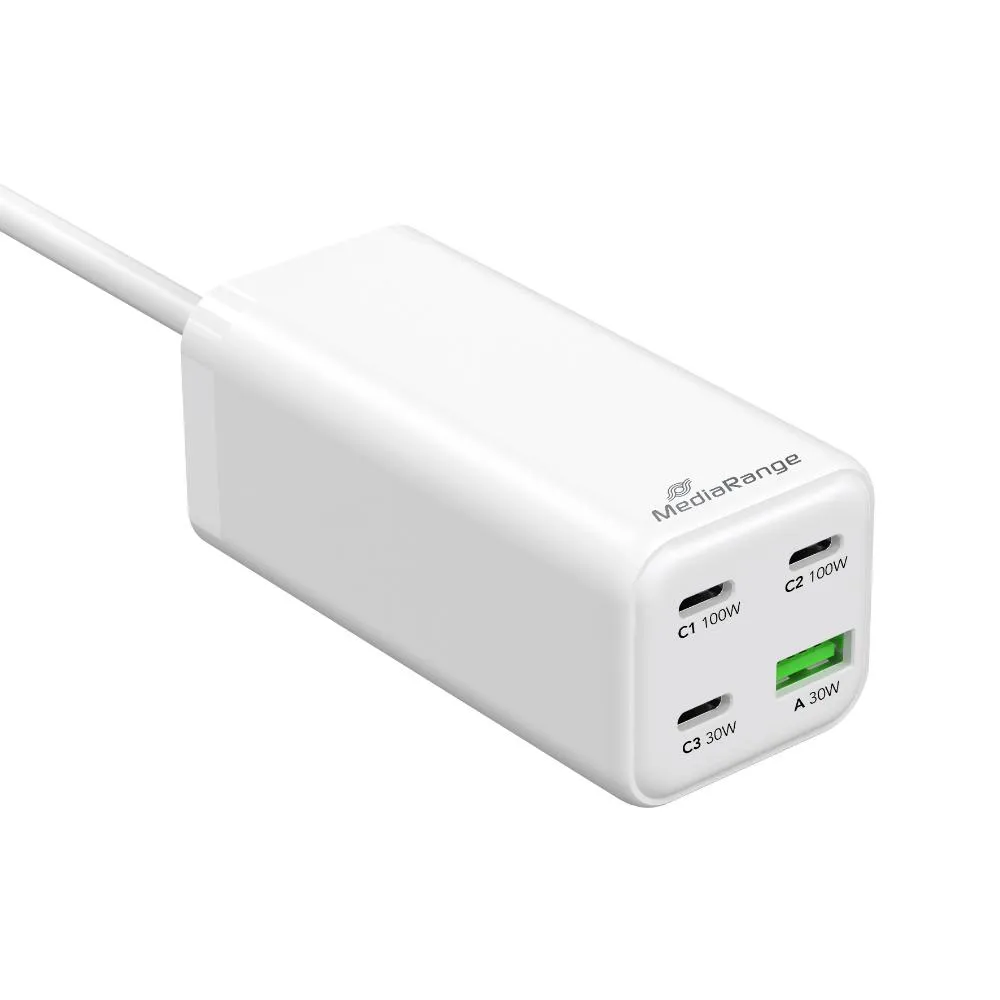 MediaRange USB-C Snellader 100W - 3 x USB-C - 1 x USB-A