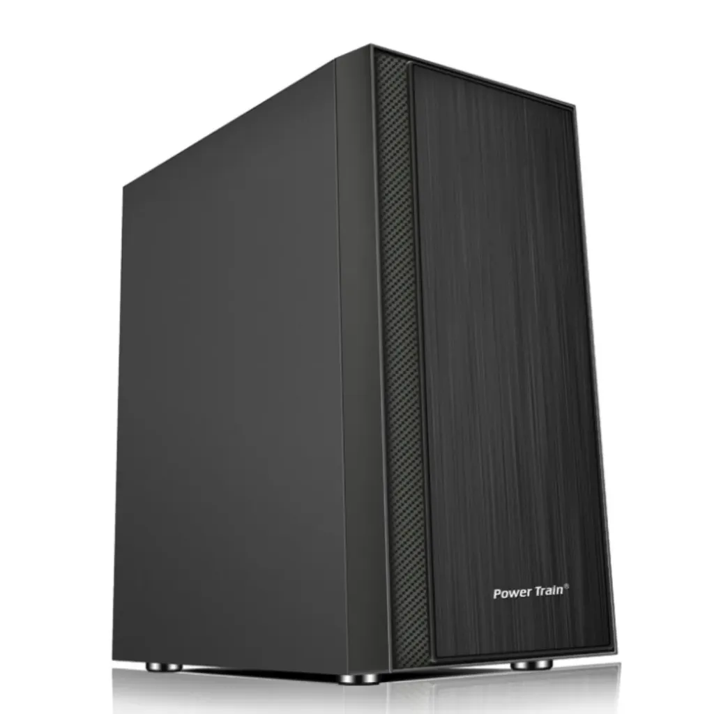 GeniouS ATX Midi Case Brushed Zwart Front USB & Sound - NO PSU